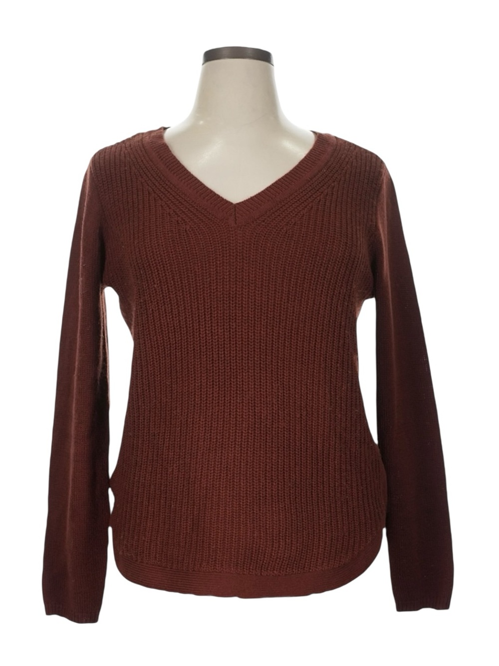 RD Style XXL Rust Chunky Knit V Neck Sweater Cotton Blend NWT